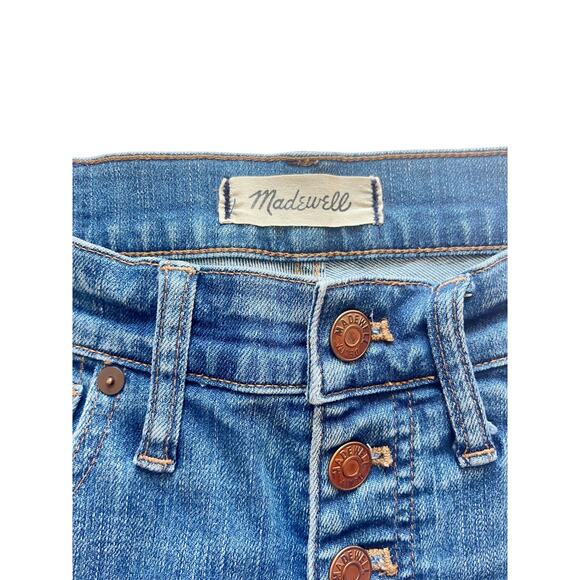 Madewell High-Rise Skinny Jeans Women’s 27 Medium Wash Denim Button Fly Raw Hem - Picture 5 of 11